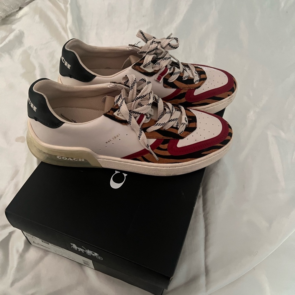 Coach Red and Black Sneakers with Classic Silhouette
